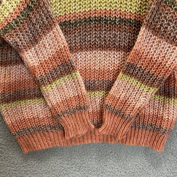 American Eagle Sweater‎ Womens Medium Multicolor Striped Chunky Knit Oversized - Picture 3 of 11